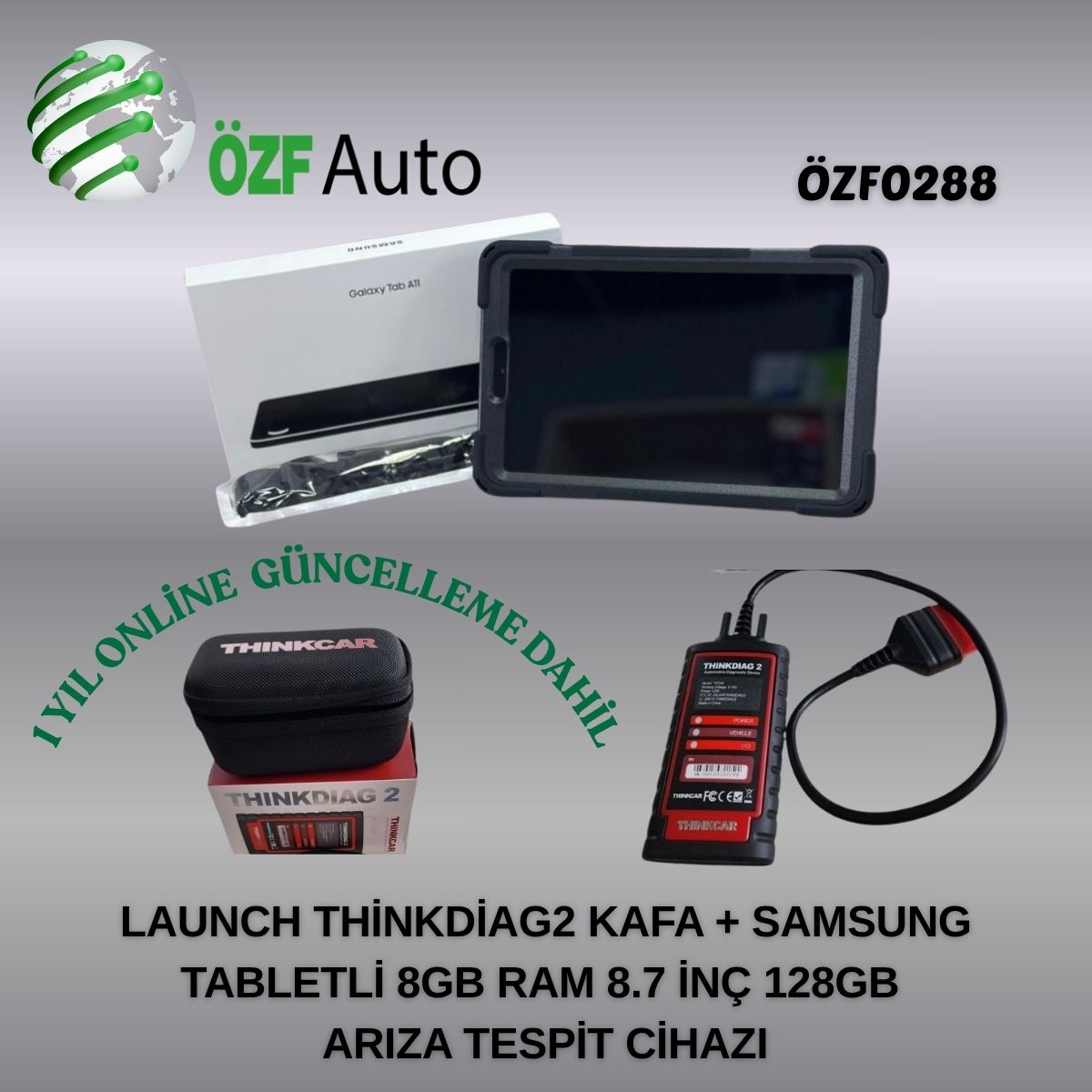 ÖZF0288 LAUNCH THİNKDİAG2 KAFA TABLETLİ 8GB RAM 8.7 İNÇ 128GB SAMSUNG ARIZA TESPİT CİHAZI 1 YIL ONLİNE GÜNCELLEME DAHİL.